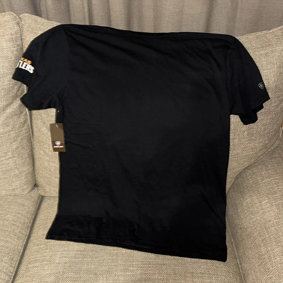 NWT ARIAT Men Texas Rattlers Head Blk Short Sleeve 100% Cotton Graphic Shirt LG - Picture 8 of 9
